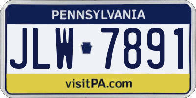 PA license plate JLW7891