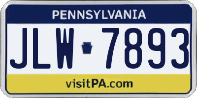 PA license plate JLW7893