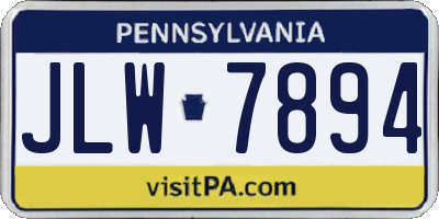 PA license plate JLW7894