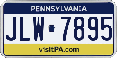 PA license plate JLW7895