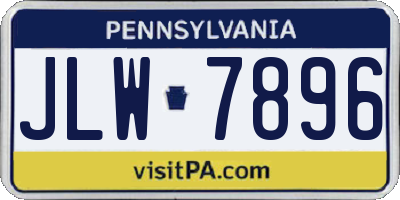 PA license plate JLW7896