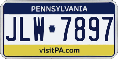 PA license plate JLW7897