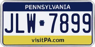 PA license plate JLW7899