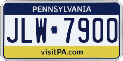 PA license plate JLW7900