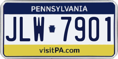 PA license plate JLW7901