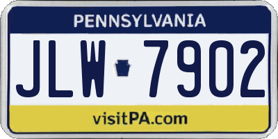 PA license plate JLW7902