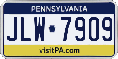 PA license plate JLW7909