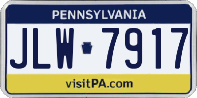 PA license plate JLW7917