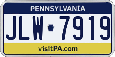 PA license plate JLW7919