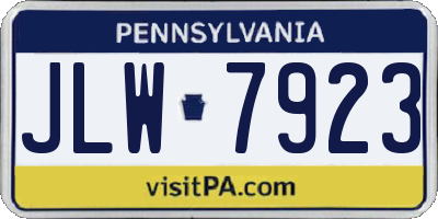 PA license plate JLW7923