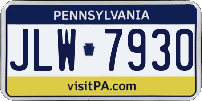PA license plate JLW7930