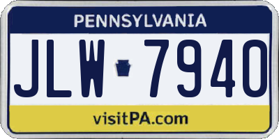 PA license plate JLW7940
