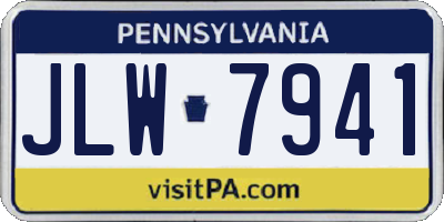 PA license plate JLW7941