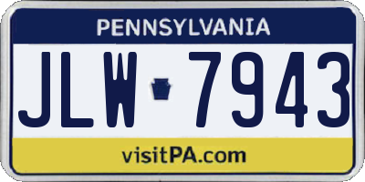 PA license plate JLW7943