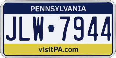 PA license plate JLW7944