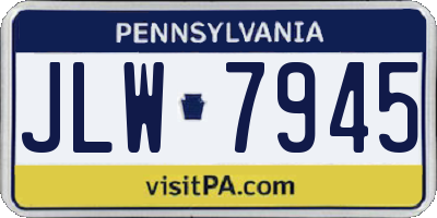 PA license plate JLW7945