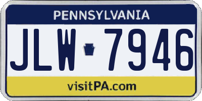 PA license plate JLW7946