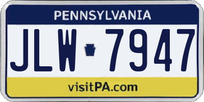 PA license plate JLW7947