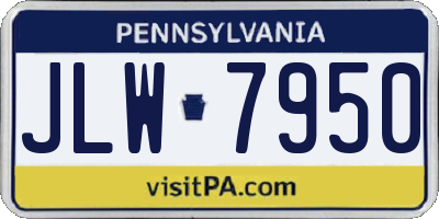 PA license plate JLW7950