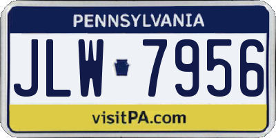 PA license plate JLW7956