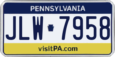 PA license plate JLW7958