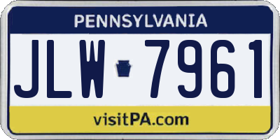 PA license plate JLW7961