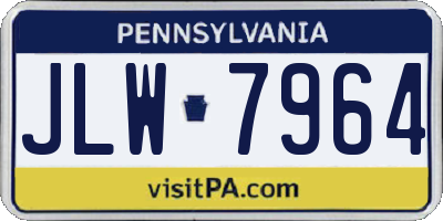 PA license plate JLW7964