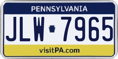 PA license plate JLW7965