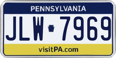 PA license plate JLW7969