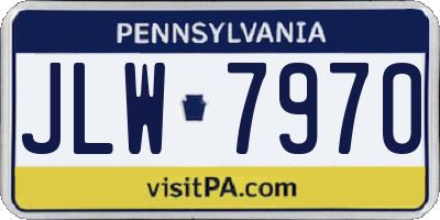 PA license plate JLW7970