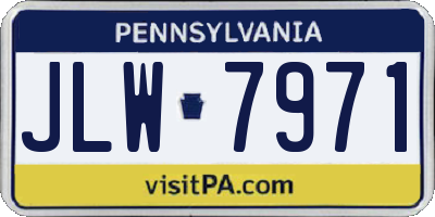 PA license plate JLW7971