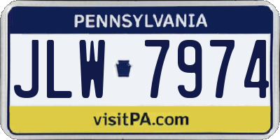 PA license plate JLW7974