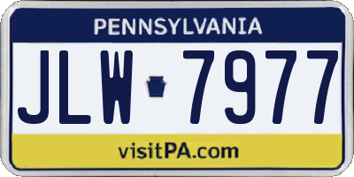 PA license plate JLW7977