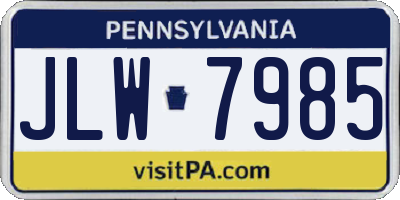 PA license plate JLW7985