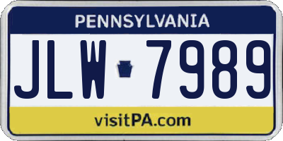 PA license plate JLW7989