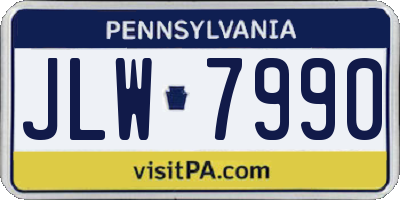 PA license plate JLW7990