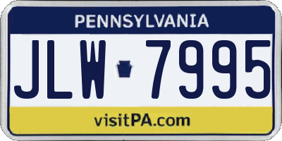 PA license plate JLW7995