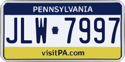 PA license plate JLW7997