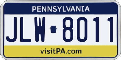 PA license plate JLW8011