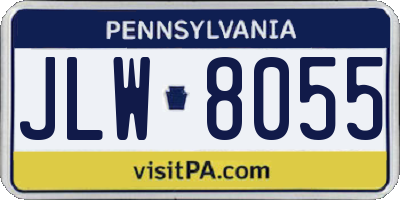PA license plate JLW8055