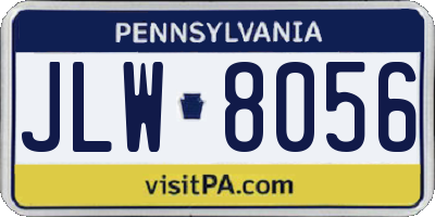 PA license plate JLW8056