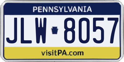 PA license plate JLW8057