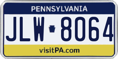 PA license plate JLW8064