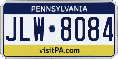 PA license plate JLW8084