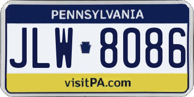 PA license plate JLW8086
