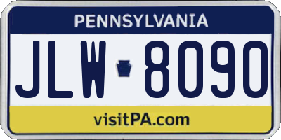 PA license plate JLW8090