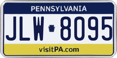 PA license plate JLW8095