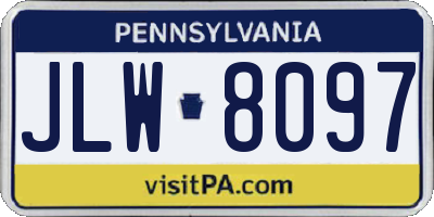 PA license plate JLW8097