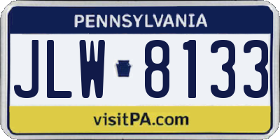 PA license plate JLW8133