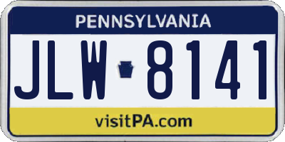 PA license plate JLW8141